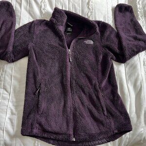 Women’s North Face Osito Fleece Jacket Purple Full Zip Soft Furry Size XS